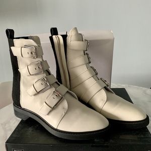 NWT Dolce Vita Gaven Combat Boots off white black